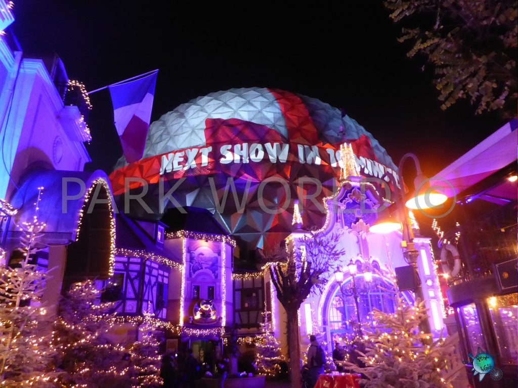 Spettacolo serale di Europa Park nella stagione invernale