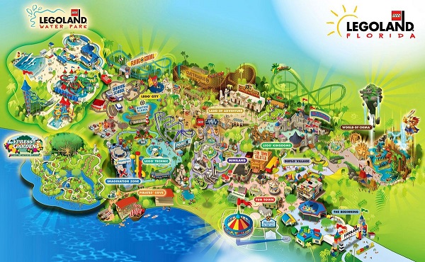 La mappa del parco Legoland Florida